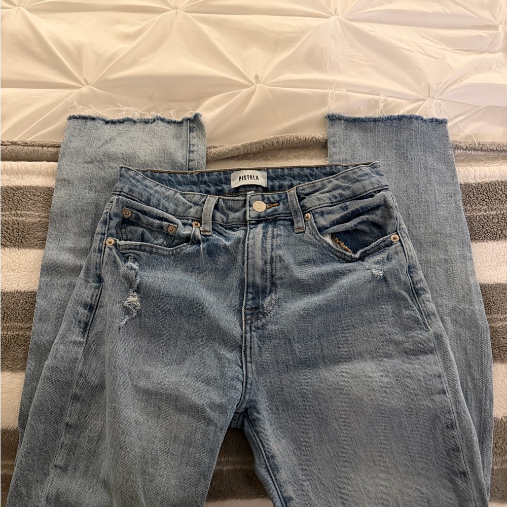 Pistola Light Blue Straight Leg Jeans